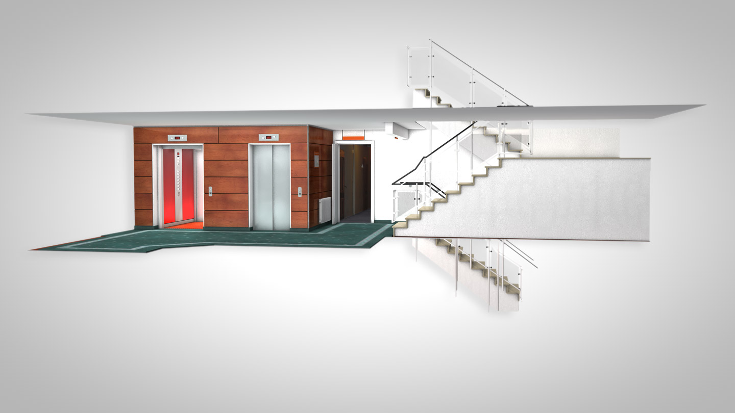 3D-Visualisierung Treppenhaus