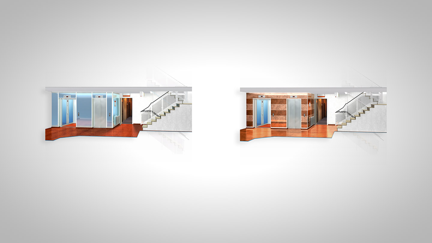 Treppenhaus Farb- und Materialvarianten